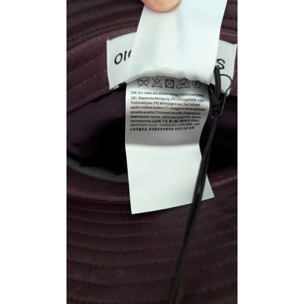 Stand Studio Vida Burgundy Faux Leather Bucket Hat NEW!